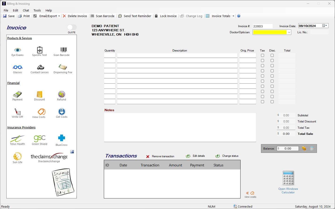 iCARE billing and invoicing